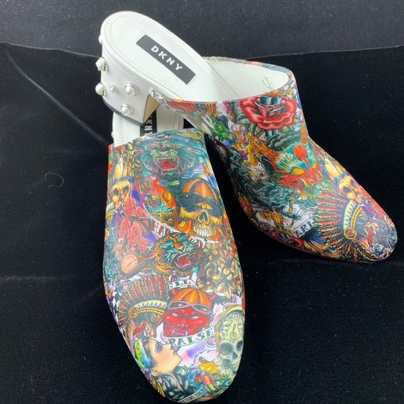 One of a kind HYDROGRAPHIC tattoo pearl stud heel - Picture 4 of 8